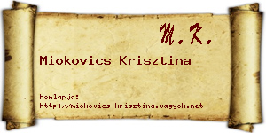 Miokovics Krisztina névjegykártya